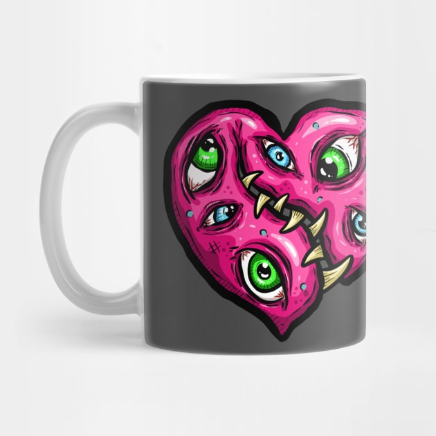 Zombie Heart Eyeball Jack Pink Valentines Day by Squeeb Creative